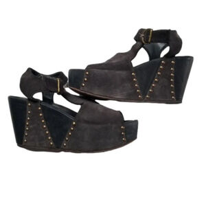 FIORENTINI & Baker  Platform Wedge Dany Sandals Brown Black 38.5